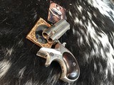 Antique Remington Model 95 Double Derringer, “ Two Liner” Barrel Rib Address, Made 1868-1888, Nickel. .41 Short RF, Boxed - 16 of 19