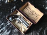 Antique Remington Model 95 Double Derringer, “ Two Liner” Barrel Rib Address, Made 1868-1888, Nickel. .41 Short RF, Boxed - 18 of 19