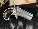 Antique Remington Model 95 Double Derringer, “ Two Liner” Barrel Rib Address, Made 1868-1888, Nickel. .41 Short RF, Boxed - 11 of 19