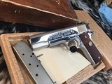 1976 Colt Series 70 1911, .45 acp. Brilliant Nickel Finish, Stunning , Boxed, Trades Welcome. - 3 of 22