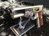 1976 Colt Series 70 1911, .45 acp. Brilliant Nickel Finish, Stunning , Boxed, Trades Welcome. - 6 of 22