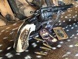 1902 Mfg. Colt Bisley, 7.5 inch Hand Engraved, SamBar Stag Grips, .32-20 Chambering, Trades Welcome. - 22 of 25