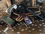 1902 Mfg. Colt Bisley, 7.5 inch Hand Engraved, SamBar Stag Grips, .32-20 Chambering, Trades Welcome. - 4 of 25