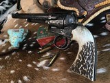 1902 Mfg. Colt Bisley, 7.5 inch Hand Engraved, SamBar Stag Grips, .32-20 Chambering, Trades Welcome. - 14 of 25