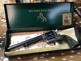 1958 Mfg. Colt SAA 2nd Gen. 7.5 Inch,
Boxed, .38 Special, Gorgeous Blued & Case Colors. Trades Welcome. - 12 of 25