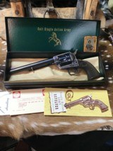 1958 Mfg. Colt SAA 2nd Gen. 7.5 Inch,
Boxed, .38 Special, Gorgeous Blued & Case Colors. Trades Welcome. - 1 of 25