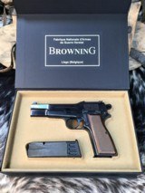 FN Herstal Browning High Power Pistol, Tangent Sight, Slotted Backstrap, Unfired 99%. Trades Welcome