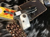 1908 Colt Pocket .25, Born 1916, Nickel, Pearls, Orig Box, Pistol Appears Unfired.
Trades Welcome