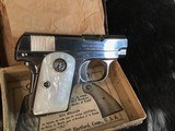 1908 Colt Pocket .25, Born 1916, Nickel, Pearls, Orig Box, Pistol Appears Unfired.
Trades Welcome - 6 of 25