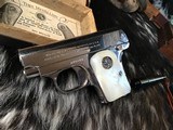 1908 Colt Pocket .25, Born 1916, Nickel, Pearls, Orig Box, Pistol Appears Unfired.
Trades Welcome - 9 of 25