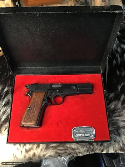 1954 Belgium Browning High Power W/Box, Thumbprint Slide, .9mm, Original High Condition. Trades Welcome
