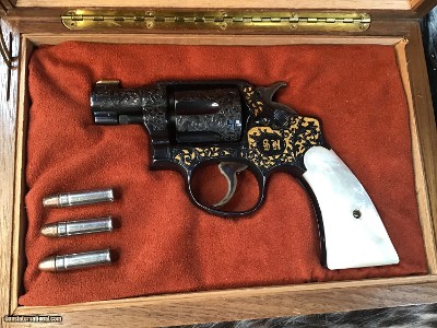 S Prefix Engraved Smith & Wesson, M& P ,Mother of Pearl Grips W/Gold Inlay, Cased.
Trades Welcome