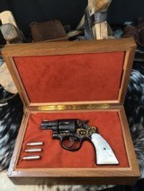 S Prefix Engraved Smith & Wesson, M& P ,Mother of Pearl Grips W/Gold Inlay, Cased.
Trades Welcome - 20 of 22