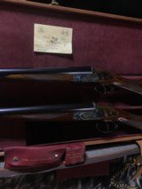 James Purdey & Sons Best Quality Sidelock Ejector,
Sequential Pair SxS London Hand Built Game Guns in Leather Motorcoach Case. Trades Welcome. - 16 of 25