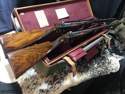 James Purdey & Sons Best Quality Sidelock Ejector, Sequential Pair SxS in Leather Motorcoach Case. Trades Welcome.