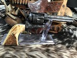 1901 Colt SAA , 4 3/4 inch, 38/40, 100% coverage Hand Engraved, Stag’s , Trades Welcome. - 21 of 23