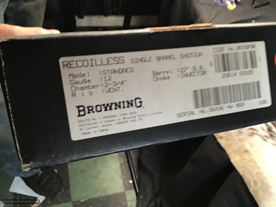 Rare & Unfired , Boxed Browning Recoiless Trap Shotgun, 12 Ga, Trades Welcome - Image 3 of 21