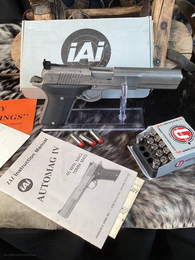 IAI, Irwindale Arms Inc. AutoMag IV, .45 Winchester Magnum, 6 1/2 Inch, BOXED, Trades Welcome - Image 11 of 15