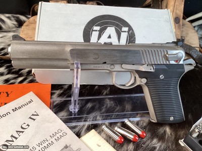 IAI, Irwindale Arms Inc. AutoMag IV, .45 Winchester Magnum, 6 1/2 Inch, BOXED, Trades Welcome - Image 9 of 15