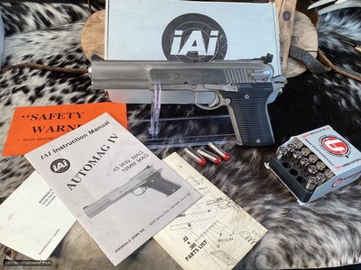 IAI, Irwindale Arms Inc. AutoMag IV, .45 Winchester Magnum, 6 1/2 Inch, BOXED, Trades Welcome - Image 3 of 15