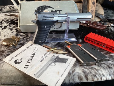 AMT AutoMag III Pistol, .30 Carbine Caliber, Boxed W/2 Mags & Manual, Fun!, Trades Welcome - Image 13 of 25