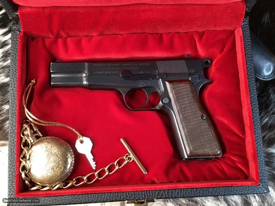 Early Post War FN Browning Hi-Power Pistol, Unfired W/Presentation Case. Trades Welcome