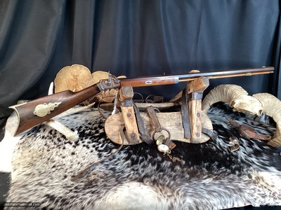 George P. Foster of Bristol R.I. 1860 Percussion Target Rifle, .380 Caliber. Antique, Excellent Condition. Trades Welcome