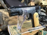 1931 Mfg. Colt Model 1903 Hammerless .32 ACP,
Hand Engraved, Checkered Ivory W/Silver Medallions, Boxed, Trades Welcome. - 11 of 25