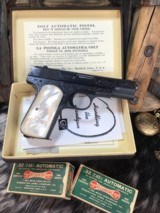 1920 Mfg. Colt 1903 Hammerless .32 Pistol, Hand Engraved W/Mother of Pearl Grips, Boxed & Gorgeous, Trades Welcome - 5 of 20