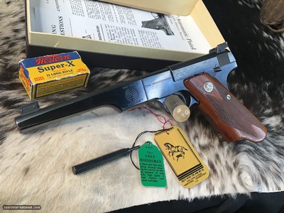 Prewar 1940 Colt Woodsman Match Target Bullseye .22 Pistol Owned by Olympic Gold Medalist, Boxed& Lettered, Trades Welcome