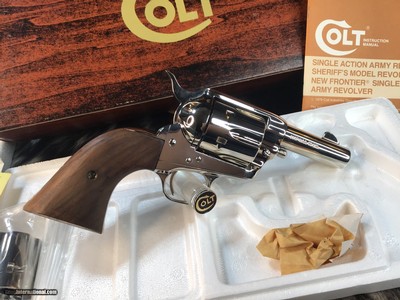 Colt SAA Sheriff’s Model W/Dual Cylinders, .44-40 & .44 Special, 3 “, Nickel, Unfired & Boxed, Gorgeous, Trades Welcome - Image 17 of 18