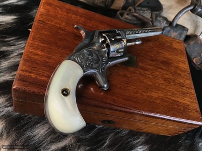 Antique Hopkins & Allen XL No.1, .22 Short Revolver,Cased, Engraved, Pearl Grips, Nickel Finish , Trades Welcome - Image 5 of 10
