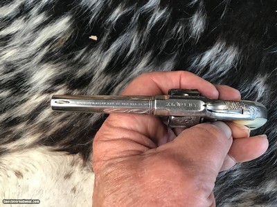 Antique Hopkins & Allen XL No.1, .22 Short Revolver,Cased, Engraved, Pearl Grips, Nickel Finish , Trades Welcome - Image 10 of 10
