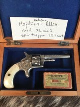 Antique Hopkins & Allen XL No.1, .22 Short Revolver,Cased, Engraved, Pearl Grips, Nickel Finish , Trades Welcome - 4 of 10