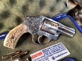 Smith & Wesson model 640, .357 J Frame, Hand Engraved, Red Stag Grips, Boxed, Trades Welcome. - 6 of 13
