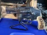Smith & Wesson model 640, .357 J Frame, Hand Engraved, Red Stag Grips, Boxed, Trades Welcome. - 3 of 13