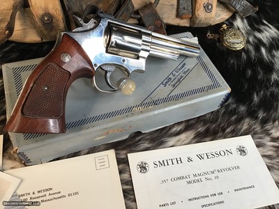 1982 Smith & Wesson Model 19-5, 4”, Nickel Combat Magnum, Boxed.Trades Welcome. - Image 8 of 17