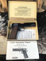 1954 Colt Government, .38 Super, One Owner, Unfired Original W/Box. Trades Welcome