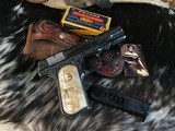1922 Mfg. Colt 1903 Hammerless Pistol, Engraved, Rams Horn Grips, 2 mags W/Holster. Trades Welcome. - 2 of 16