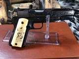 Colt Series 70 1911Government Model,
Engraved W/Gold Inlay, Carved Ivory Grips, in Colt Custom Shop Presentation Case - 10 of 25