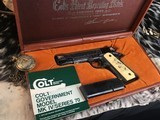 Colt Series 70 1911Government Model,
Engraved W/Gold Inlay, Carved Ivory Grips, in Colt Custom Shop Presentation Case - 24 of 25