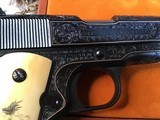 Colt Series 70 1911Government Model,
Engraved W/Gold Inlay, Carved Ivory Grips, in Colt Custom Shop Presentation Case - 23 of 25