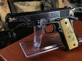 Colt Series 70 1911Government Model,
Engraved W/Gold Inlay, Carved Ivory Grips, in Colt Custom Shop Presentation Case - 13 of 25
