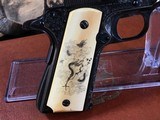 Colt Series 70 1911Government Model,
Engraved W/Gold Inlay, Carved Ivory Grips, in Colt Custom Shop Presentation Case - 8 of 25