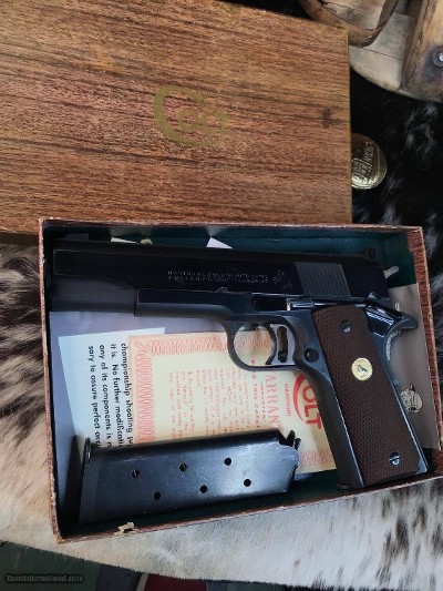 1960 Mfg. Colt Gold Cup National Match, .45 acp, Boxed, Stag & Factory Grips, Trades Welcome.