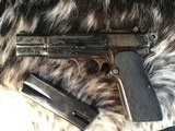 Prewar FN High Power W/Slotted Backstrap, Wood Holster/Stock, Hand Engraved, 9mm, Trades Welcome - 13 of 20