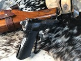Prewar FN High Power W/Slotted Backstrap, Wood Holster/Stock, Hand Engraved, 9mm, Trades Welcome - 7 of 20