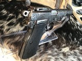 Prewar FN High Power W/Slotted Backstrap, Wood Holster/Stock, Hand Engraved, 9mm, Trades Welcome