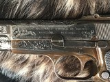 Prewar FN High Power W/Slotted Backstrap, Wood Holster/Stock, Hand Engraved, 9mm, Trades Welcome - 14 of 20
