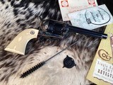 1956 Colt SAA,One Piece Fleur Di Lis Ivory Grips, 5.5”, .45 Colt, Unfired Early Production, W/Box. Beautiful. Trades Welcome - 25 of 25